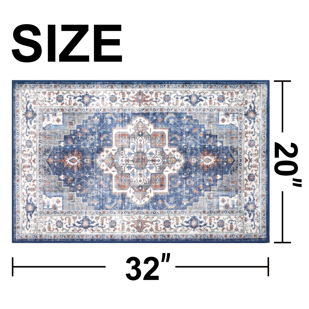 Decor Non-Slip Back Soft Runner Area Carpet Floor Area Rug Indoor Accent Decorative Mat, Modern Blue Red Floral